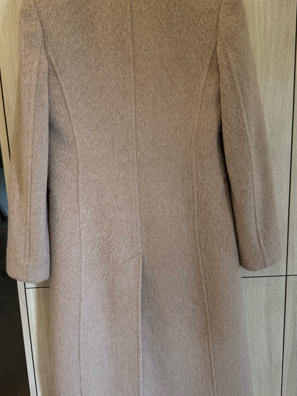 HELMUT LANG Wool Blend Long Coat in Camel Size 0 - Picture 2 of 4